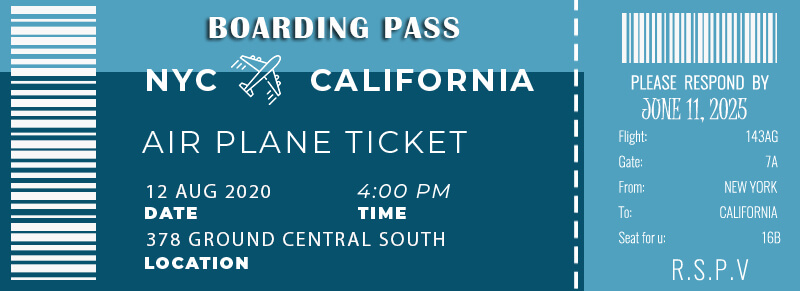 Boarding Pass templates for photoshop