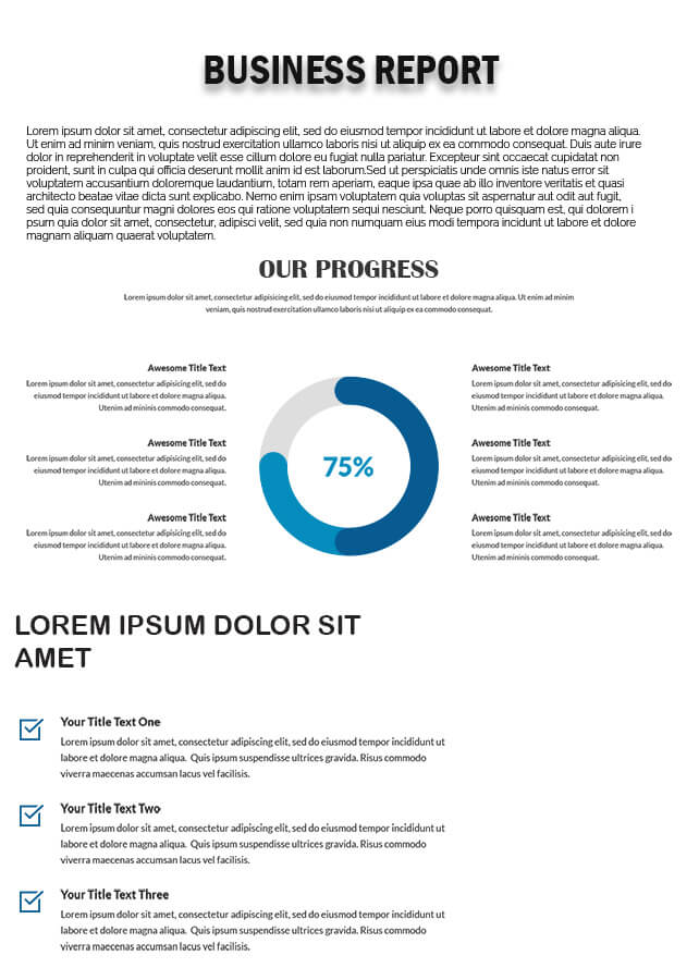 Business Report in psd design