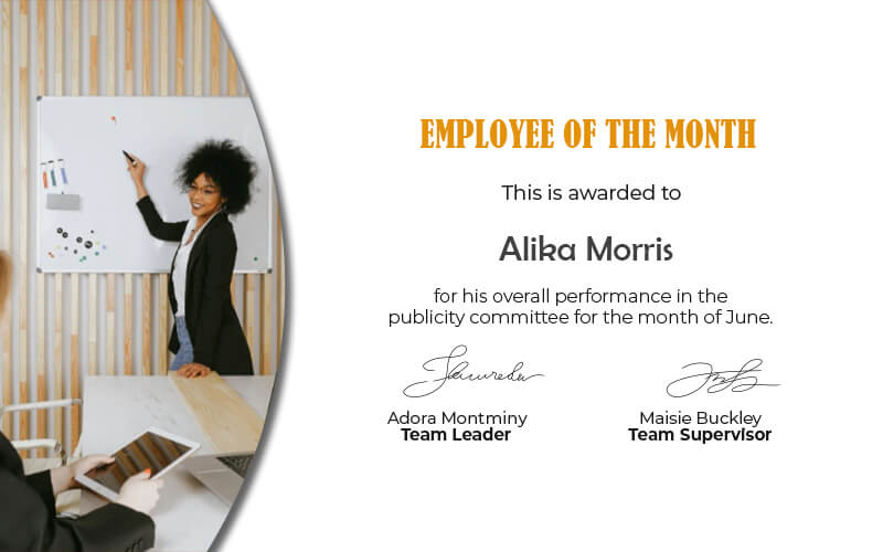 Employee of the Month customizable psd design templates