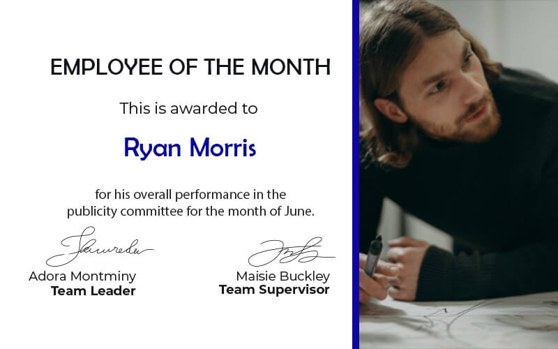 Employee of the Month in photoshop