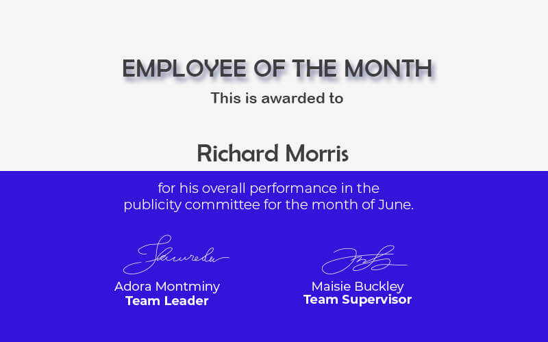Employee of the Month in psd design