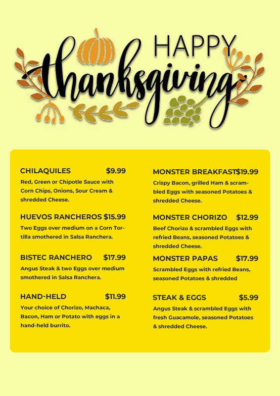 Thanks giving menu in photoshop