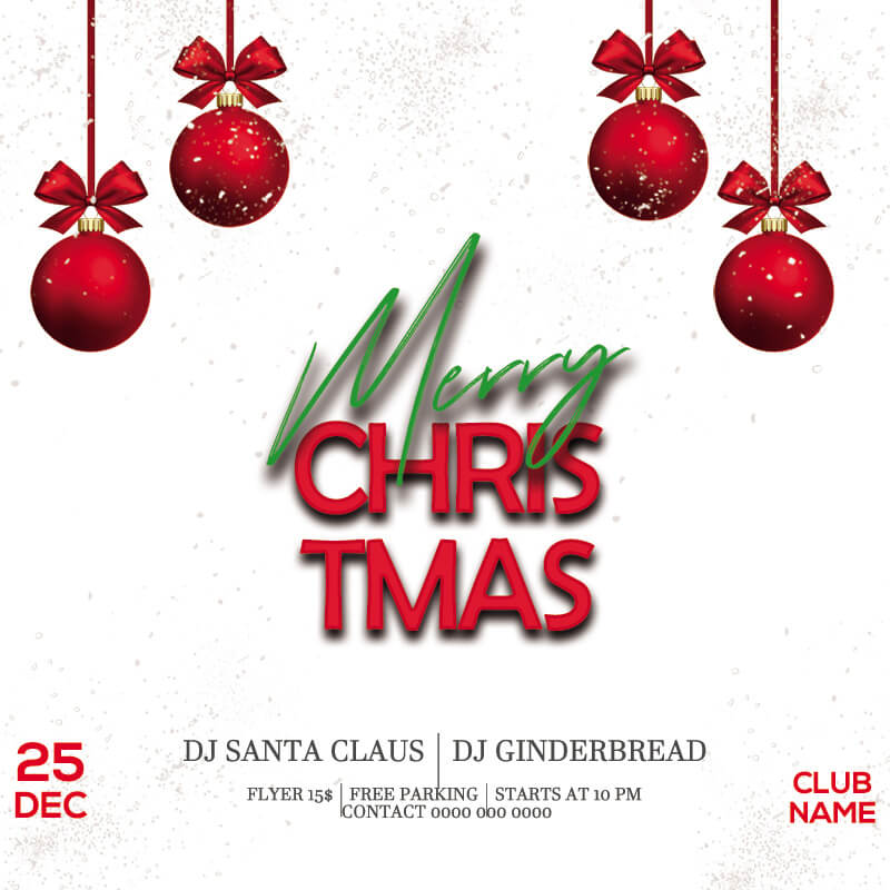 christmas party invitation example psd design