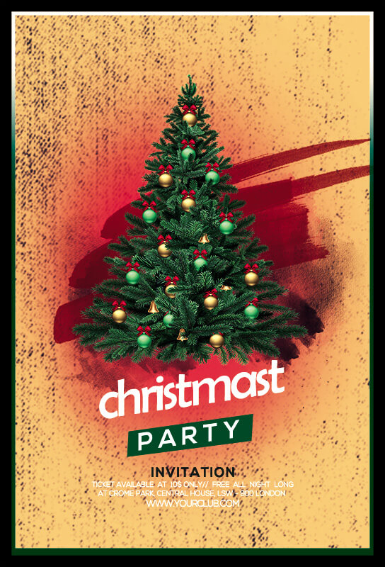 christmas party invitation in photoshop