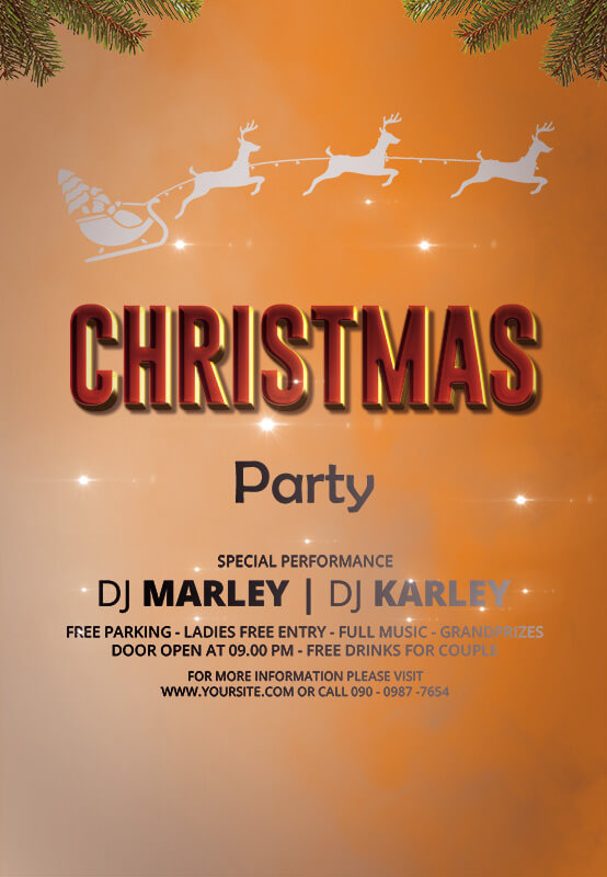 christmas party invitation in psd design