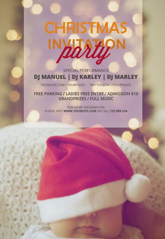 christmas party invitation psd