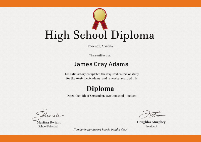 high school diploma example psd design