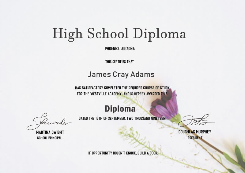 high school diploma in photoshop