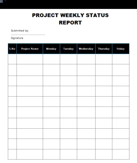 project status report free download word