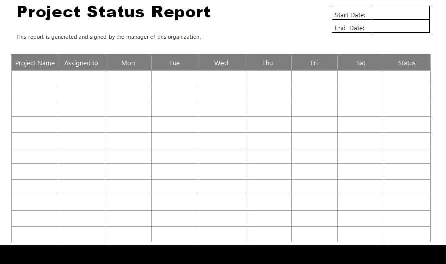 project status report free word template