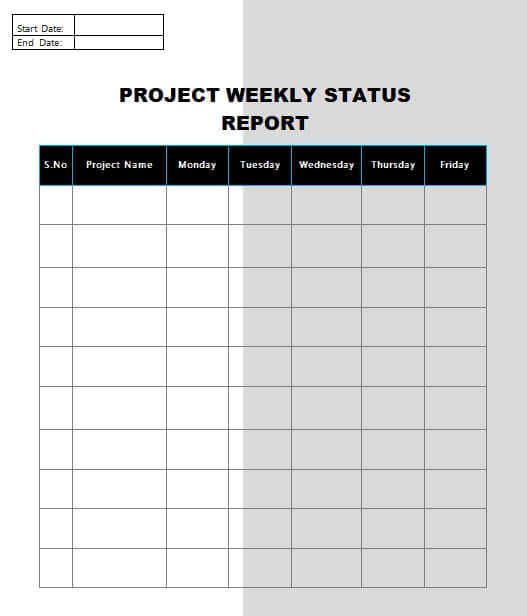 project status report template for word
