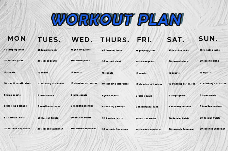 workout plan in photoshop