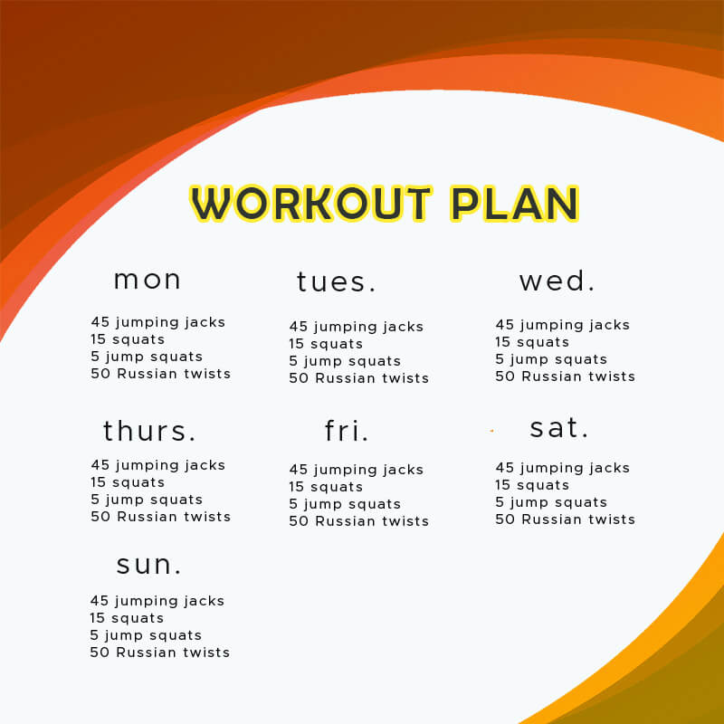 workout plan in psd design