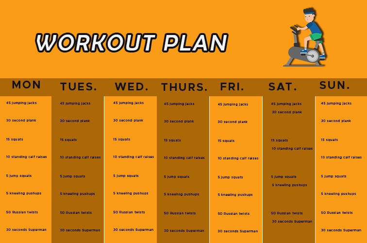 workout plan psd templates