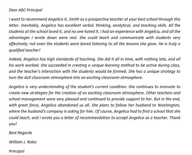 93. Teacher Recommendation Letter for the Best Teacher You Admire