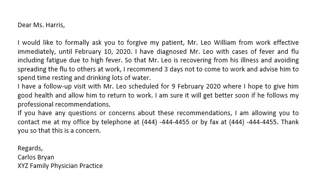 Artikel 48. Medical Leave Letter From Doctor