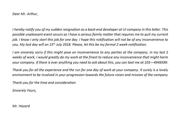 164.Resignation to a Job that You Just Started