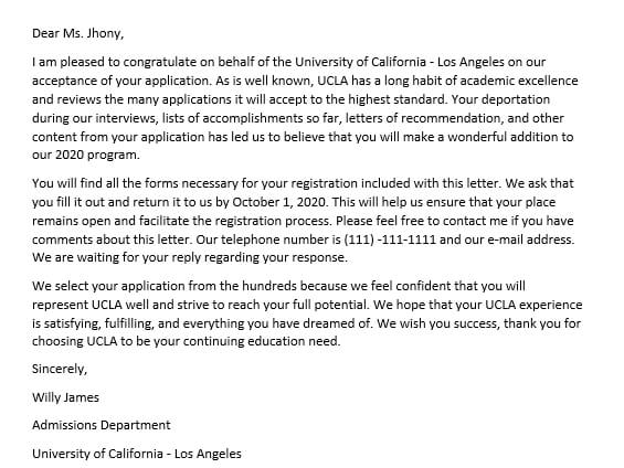 Artikel 197. UCLA Acceptance Letter